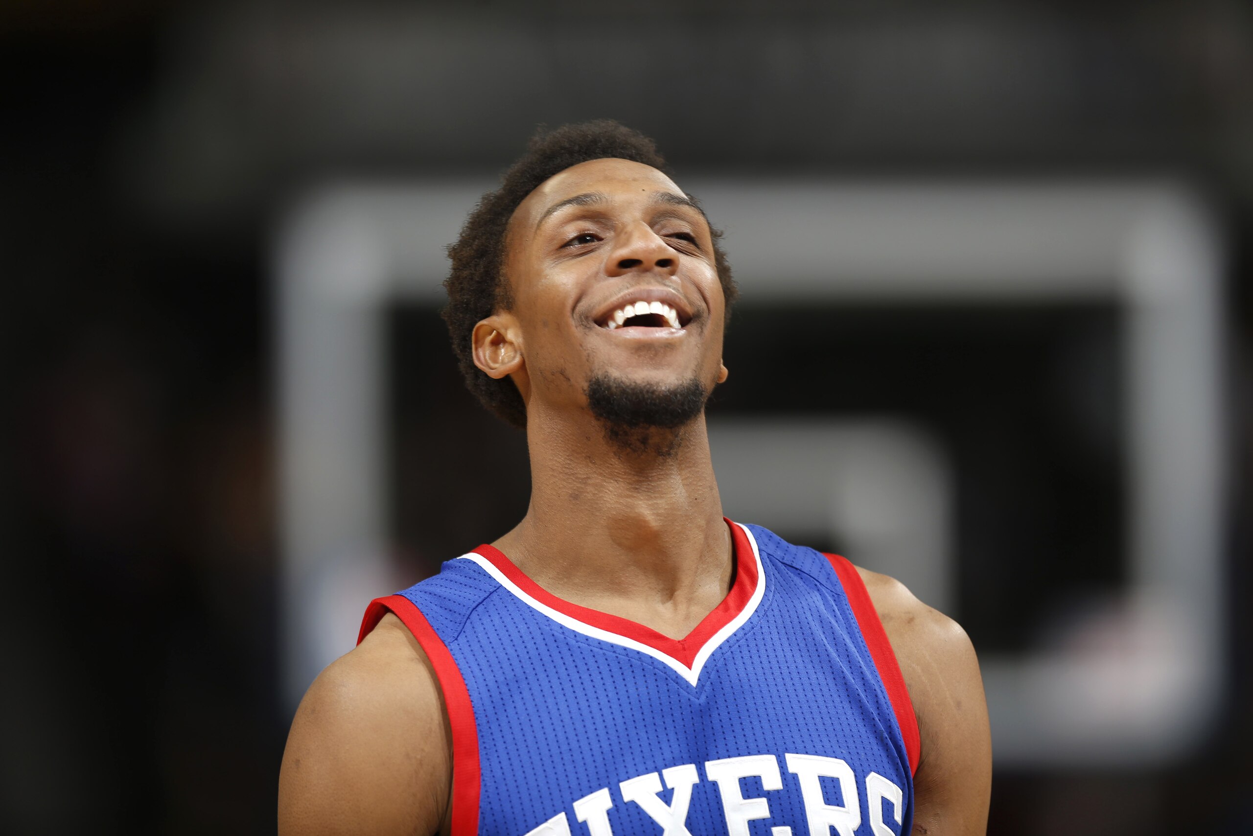 Philadelphia 76ers guard Ish Smith smiles as time runs out in the 76ers' NBA basketball game against the Denver Nuggets on Wednesday, March 25, 2015, in Denver. Philadelphia won 99-85. (AP Photo/David Zalubowski) Philadelphia 76ers guard Ish Smith smiles as time runs out in the 76ers' NBA basketball game against the Denver Nuggets on Wednesday, March 25, 2015, in Denver. Philadelphia won 99-85. (AP Photo/David Zalubowski)