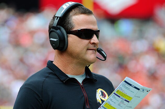 Sep 20, 2015; Landover, MD, USA; Washington Redskins defensive coordinator Joe Barry on the field against the St. Louis Rams during the first half at FedEx Field. Mandatory Credit: Brad Mills-USA TODAY Sports