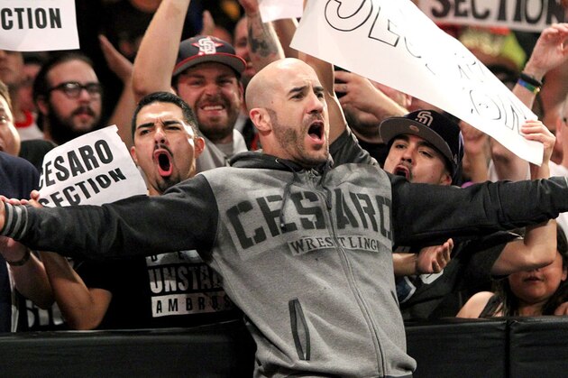 Here we see Cesaro NOT connecting with fans