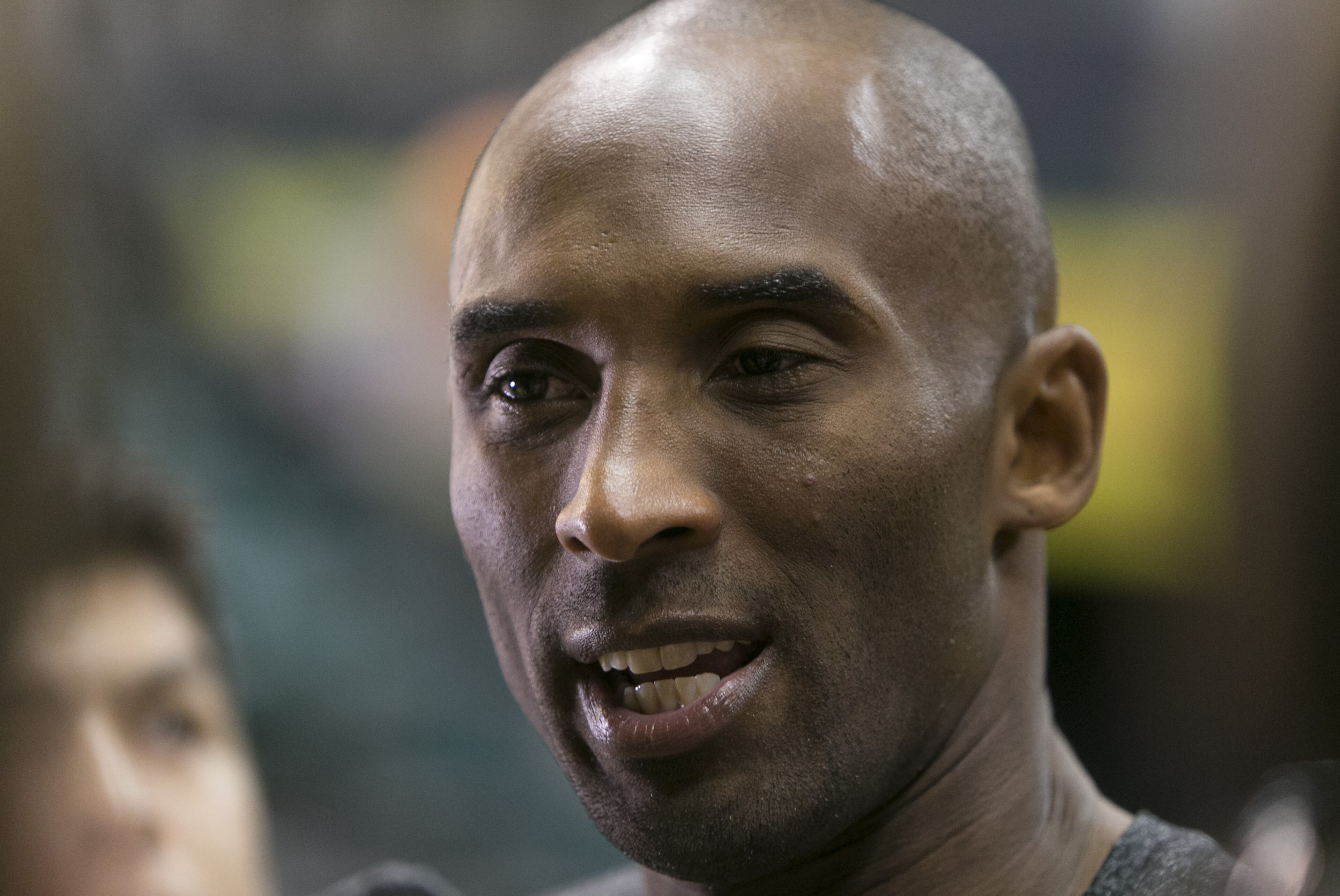 Los Angeles Lakers guard Kobe Bryant talks to the media after team practice at the Stan Sheriff Center, Tuesday, Sept. 29, 2015 in Honolulu.  (AP Photo/Marco Garcia)