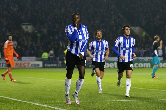 SHEFFIELD, ENGLAND - OCTOBER 27:  Lucas Joao of Sheffield Wednesday celebrates after scoring his team's second goal during the Capital One Cup fourth round match between Sheffield Wednesday and Arsenal at Hillsborough Stadium on October 27, 2015 in Sheffield, England.  (Photo by Matthew Lewis/Getty Images)