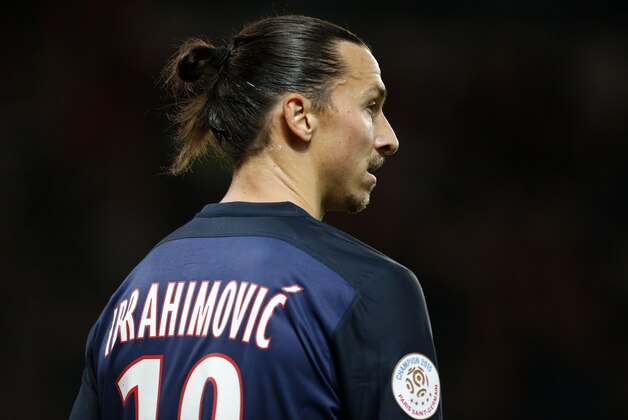 PARIS, FRANCE - OCTOBER 25: Zlatan Ibrahimovic of PSG looks on during the French Ligue 1 match between Paris Saint-Germain (PSG) and AS Saint-Etienne (ASSE) at Parc des Princes stadium on October 25, 2015 in Paris, France. (Photo by Jean Catuffe/Getty Images)