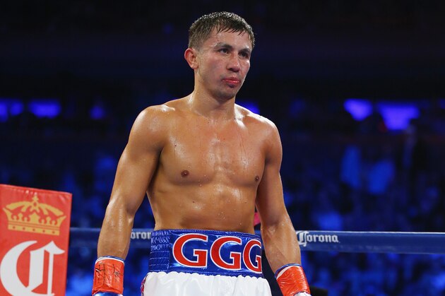 NEW YORK, NY - OCTOBER 17:  Gennady Golovkin fights  David Lemieux during their WBA/WBC interim/IBF middleweight title unification bout at Madison Square Garden on October 17, 2015 in New York City.  (Photo by Al Bello/Getty Images)