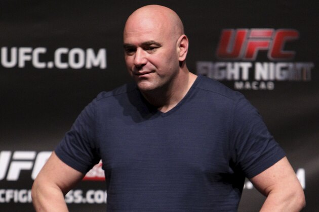 MACAU - AUGUST 22:  Dana White during the UFC weigh-in event at the Venetian Macau on August 22, 2014 in Macau, Macau.. (Photo by Mitch Viquez/Zuffa LLC/Zuffa LLC via Getty Images)