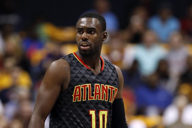 Oct 7, 2015; Cincinnati, OH, USA; Atlanta Hawks guard Tim Hardaway Jr. (10) during the first half against the Cleveland Cavaliers at the Cintas Center. Mandatory Credit: Frank Victores-USA TODAY Sports