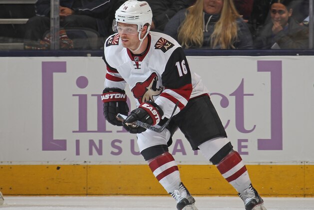 TORONTO, ON - OCTOBER 26:  Max Domi #16 of the Arizona Coyotes skates against the Toronto Maple Leafs during an NHL game at the Air Canada Centre on October 26, 2015 in Toronto, Ontario, Canada. The Coyotes defeated the Leafs 4-3. (Photo by Claus Andersen/Getty Images)