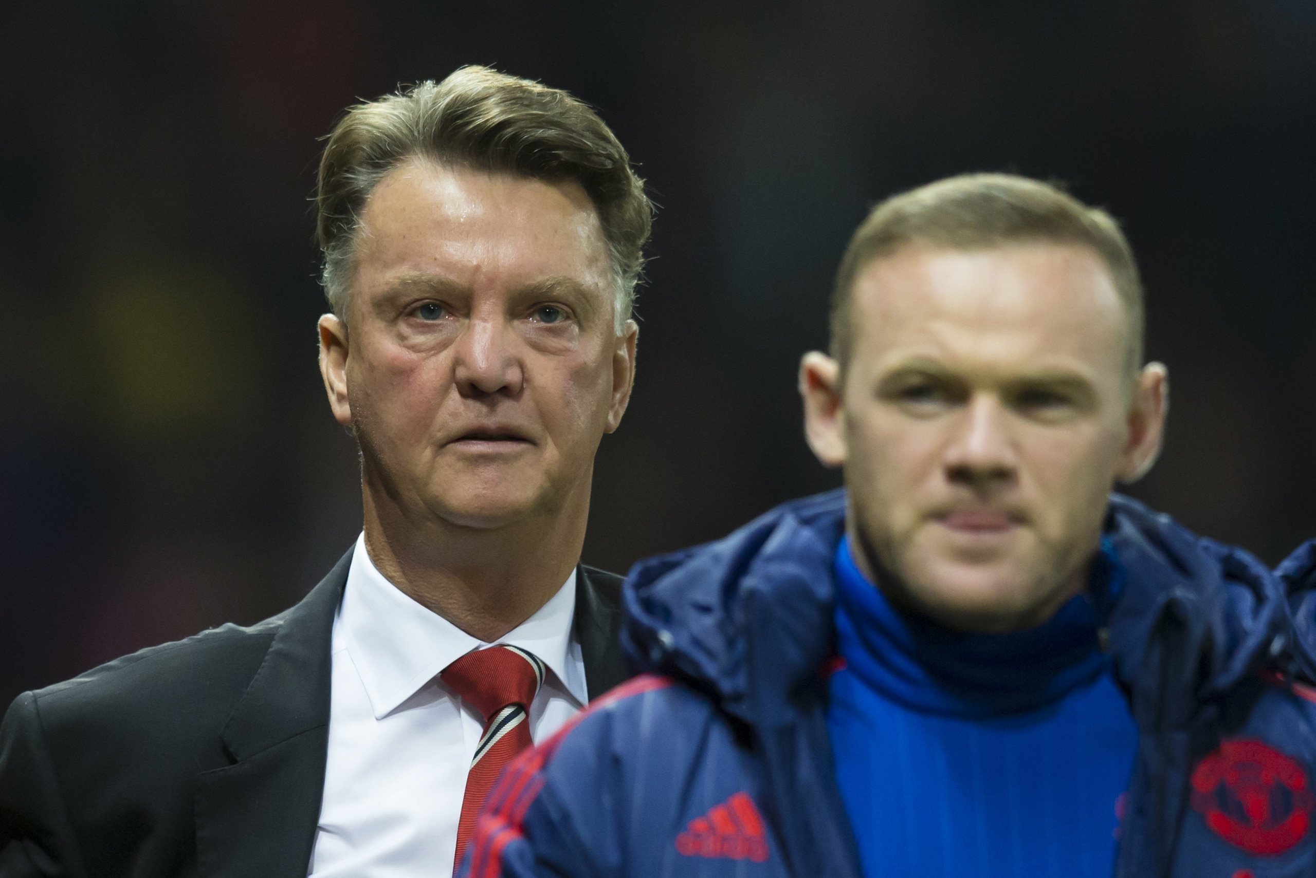 Manchester United's manager Louis van Gaal takes to the touchline before his team's English League Cup soccer match berween Manchester United and Middlesbrough at Old Trafford Stadium, Manchester, England, Wednesday Oct. 28, 2015. (AP Photo/Jon Super)