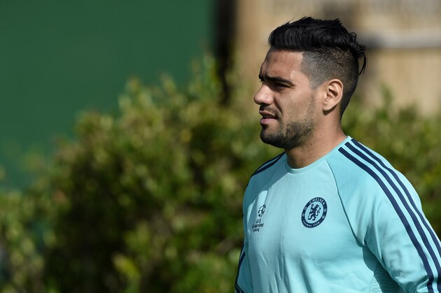 Chelsea's Colombian striker Radamel Falcao arrives for   a training session at Chelsea's training ground in Stoke D'Abernon, south of London, on September 28, 2015, on the eve of their UEFA Champions League Group G football match against Porto.   AFP PHOTO / FRANCK FIFE        (Photo credit should read FRANCK FIFE/AFP/Getty Images)