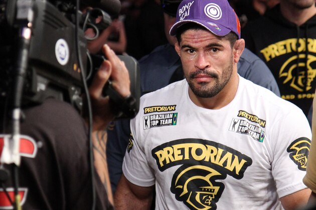 Rousimar Palhares leaves the Octagon after his fight against Alan Belcher at UFC on Fox at the Izod Center in E. Rutherford, NJ on Saturday, May 5, 2012.  Belcher won via TKO in round 1. (AP Photo/Gregory Payan)