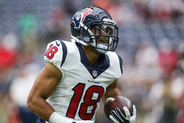 Sep 13, 2015; Houston, TX, USA; Houston Texans wide receiver Cecil Shorts (18) before a game against the Kansas City Chiefs at NRG Stadium. Mandatory Credit: Troy Taormina-USA TODAY Sports