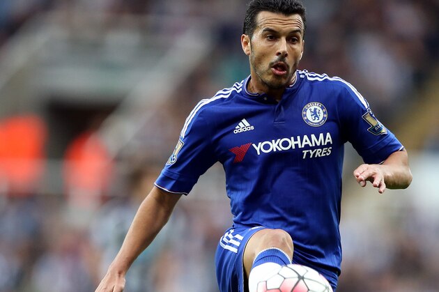 Chelsea's Pedro during the English Premier League soccer match between Newcastle United and Chelsea at St James' Park, Newcastle, England, Saturday, Sept. 26, 2015. (AP Photo/Scott Heppell)