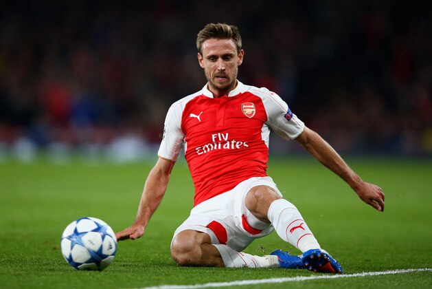 LONDON, ENGLAND - OCTOBER 20:  Nacho Monreal of Arsenal in action during the UEFA Champions League Group F match between Arsenal FC and FC Bayern Munchen at Emirates Stadium on October 20, 2015 in London, United Kingdom.  (Photo by Paul Gilham/Getty Images)