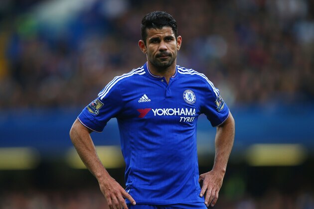 LONDON, ENGLAND - OCTOBER 17: Diego Costa of Chelsea looks on during the Barclays Premier League match between Chelsea and Aston Villa at Stamford Bridge on October 17, 2015 in London, England.  (Photo by Clive Rose/Getty Images)