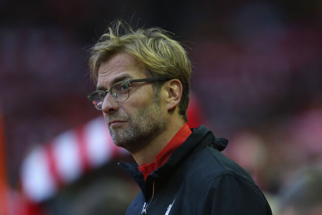 LIVERPOOL, ENGLAND - OCTOBER 25:  Jurgen Klopp, manager of Liverpool looks on during the Barclays Premier League match between Liverpool and Southampton at Anfield on October 25, 2015 in Liverpool, England.  (Photo by Jan Kruger/Getty Images)