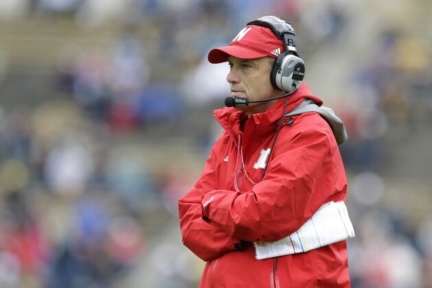 Nebraska head coach Mike Riley stands on the sideline during the first half of an NCAA college football game in West Lafayette, Ind., Saturday, Oct. 31, 2015. (AP Photo/Michael Conroy)