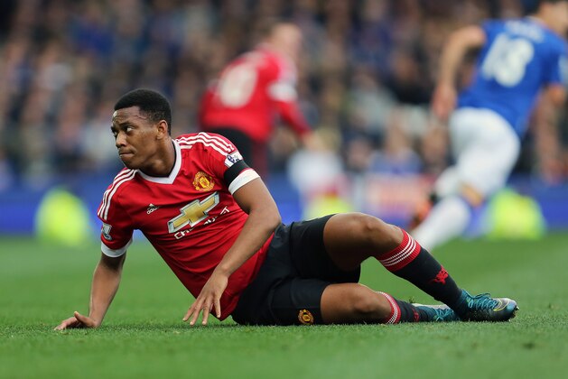 LIVERPOOL, ENGLAND - OCTOBER 17:  Anthony Martial of Manchester United during the Barclays Premier League match between Everton and Manchester United at Goodison Park on October 17, 2015 in Liverpool, England.  (Photo by James Baylis - AMA/Getty Images)