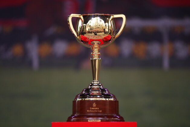 MELBOURNE, AUSTRALIA - NOVEMBER 02:  The Melbourne Cup sits on display during the 2015 Melbourne Cup Parade on November 2, 2015 in Melbourne, Australia.  (Photo by Matt King/Getty Images)