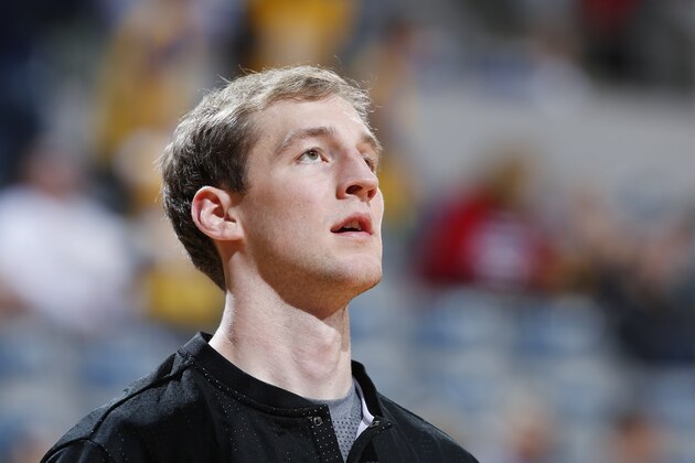 FORT WAYNE, IN - OCTOBER 22: Cody Zeller #40 of the Charlotte Hornets looks on against the Indiana Pacers during a preseason game at Allen County War Memorial Coliseum on October 22, 2015 in Fort Wayne, Indiana. The Pacers defeated the Hornets 98-86. NOTE TO USER: User expressly acknowledges and agrees that, by downloading and or using the photograph, User is consenting to the terms and conditions of the Getty Images License Agreement. (Photo by Joe Robbins/Getty Images)