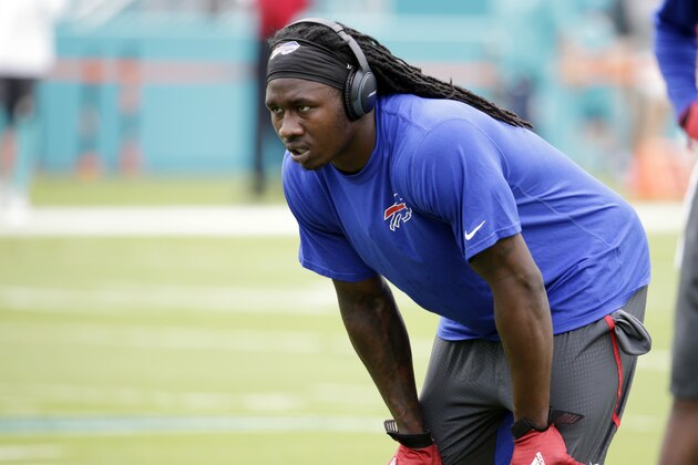 Buffalo Bills wide receiver Sammy Watkins (14) warms up before an NFL football game against the Miami Dolphins, Sunday, Sept. 27, 2015 in Miami Gardens, Fla. (AP Photo/Lynne Sladky)