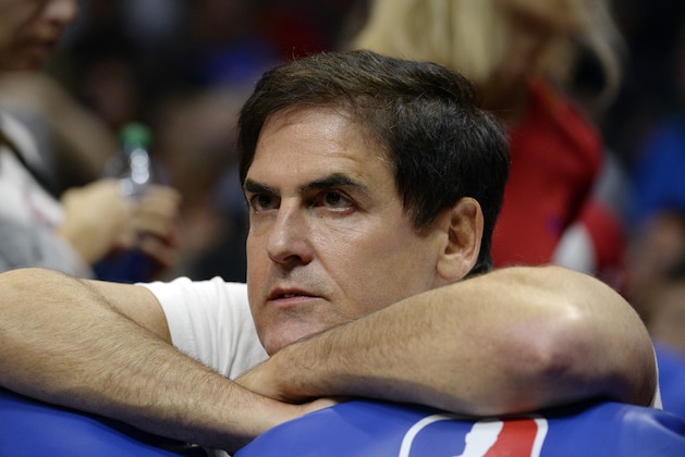 LOS ANGELES CA - OCTOBER 29: Mark Cuban, owner of the Dallas Mavericks, follows the action from behind the bench during the third quarter of the basketball game against Los Angeles Clippers at Staples Center October 29, 2015, in Los Angeles California. NOTE TO USER: User expressly acknowledges and agrees that, by downloading and or using this photograph, User is consenting to the terms and conditions of the Getty Images License Agreement. (Photo by Kevork Djansezian/Getty Images)