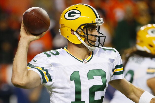 Green Bay Packers quarterback Aaron Rodgers throws during an NFL football game between the Denver Broncos and the Green Bay Packers, Sunday, Nov. 1, 2015, in Denver. (AP Photo/Jack Dempsey)