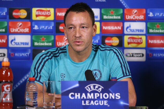 COBHAM, ENGLAND - NOVEMBER 03:  John Terry of Chelsea faces the media during a Chelsea press conference, ahead of the UEFA Champions League Group G match between Chelsea and Dynamo Kiev, at Chelsea Training Ground on November 3, 2015 in Cobham, England.  (Photo by Mike Hewitt/Getty Images)