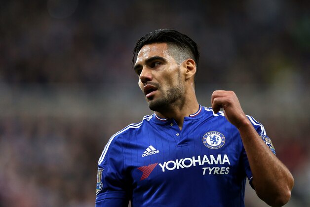 Chelsea's Radamel Falcao during the English Premier League soccer match between Newcastle United and Chelsea at St James' Park, Newcastle, England, Saturday, Sept. 26, 2015. (AP Photo/Scott Heppell)