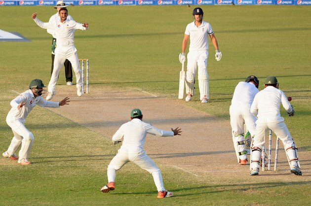 SHARJAH, UNITED ARAB EMIRATES - NOVEMBER 04:  Ian Bell of England is bowled by Shoaib Malik of Pakistan during day four of the 3rd Test between Pakistan and England at Sharjah Cricket Stadium on November 4, 2015 in Sharjah, United Arab Emirates.  (Photo by Gareth Copley/Getty Images)