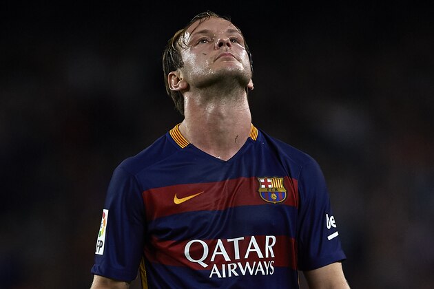 BARCELONA, SPAIN - OCTOBER 25:  Ivan Rakitic of Barcelona reacts during the La Liga match between FC Barcelona and SD Eibar at Camp Nou Stadium on October 25, 2015 in Barcelona, Spain.  (Photo by Manuel Queimadelos Alonso/Getty Images)