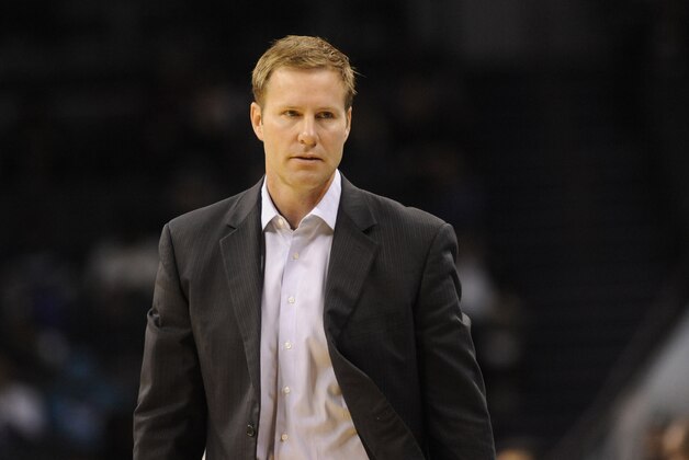Oct 19, 2015; Charlotte, NC, USA; Chicago Bulls head coach Fred Hoiberg during the first half of the game against the Charlotte Hornets at Time Warner Cable Arena. Mandatory Credit: Sam Sharpe-USA TODAY Sports