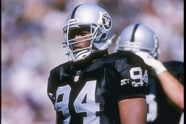 3 Sep 1995:  Defensive lineman Anthony Smith of the Oakland Raiders looks on during a game against the San Diego Chargers at the Oakland-Alameda County Coliseum in Oakland, California.  The Raiders won the game, 17-7. Mandatory Credit: Mike Powell  /Allsp