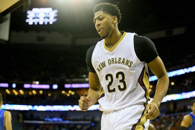 Nov 3, 2015; New Orleans, LA, USA; New Orleans Pelicans forward Anthony Davis (23) against the Orlando Magic during the second half of a game at the Smoothie King Center. The Magic defeated the Pelicans 103-94. Mandatory Credit: Derick E. Hingle-USA TODAY Sports