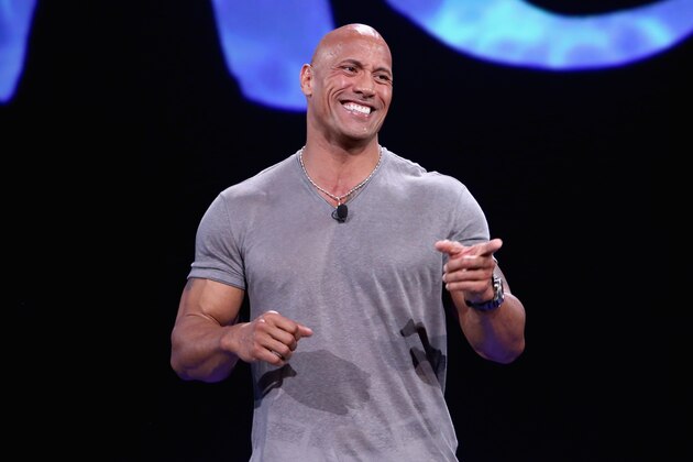 ANAHEIM, CA - AUGUST 14:  Actor Dwayne Johnson of MOANA took part today in 'Pixar and Walt Disney Animation Studios: The Upcoming Films' presentation at Disney's D23 EXPO 2015 in Anaheim, Calif.  (Photo by Jesse Grant/Getty Images for Disney)