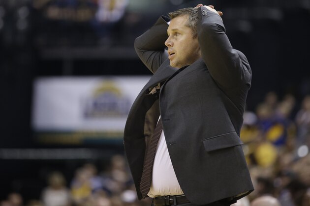 Memphis Grizzlies head coach David Joerger in action during the second half of an NBA basketball game against the Indiana Pacers, Thursday, Oct. 29, 2015, in Indianapolis. The Grizzlies won the game 112-103. (AP Photo/Darron Cummings)