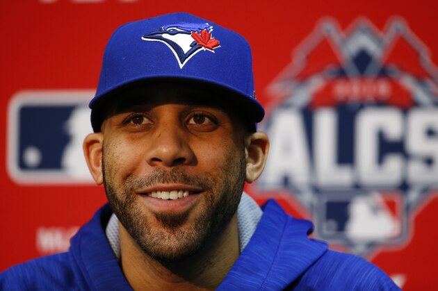 Toronto Blue Jays starting pitcher David Price talks during a news conference before Game 1 of baseball's American League Championship Series against the Kansas City Royals on Friday, Oct. 16, 2015, in Kansas City, Mo. (AP Photo/Paul Sancya)