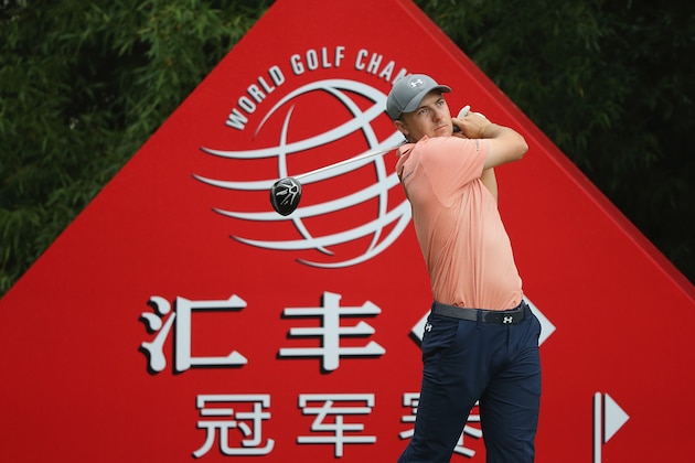 SHANGHAI, CHINA - NOVEMBER 07:  Jordan Spieth of the USA hits his tee-shot on the second hole during the third round of the WGC - HSBC Champions at the Sheshan International Golf Club on November 7, 2015 in Shanghai, China.  (Photo by Andrew Redington/Getty Images)
