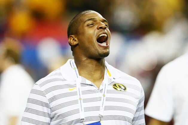 ATLANTA, GA - DECEMBER 06:  NFL player Michael Sam attends the SEC Championship game between the Alabama Crimson Tide and the Missouri Tigers at the Georgia Dome on December 6, 2014 in Atlanta, Georgia.  (Photo by Kevin C. Cox/Getty Images)