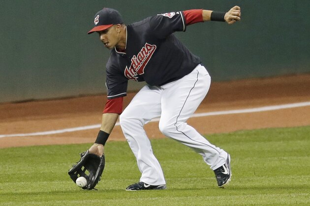 Cleveland Indians’ Michael Brantley fields a single hit by Minnesota Twins' Eddie Rosario in the fifth inning of a baseball game, Monday, Sept. 28, 2015, in Cleveland. (AP Photo/Tony Dejak) Cleveland Indians’ Michael Brantley fields a single hit by Minnesota Twins' Eddie Rosario in the fifth inning of a baseball game, Monday, Sept. 28, 2015, in Cleveland. (AP Photo/Tony Dejak)