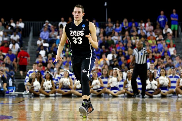 HOUSTON, TX - MARCH 29: Kyle Wiltjer #33 of the Gonzaga Bulldogs reacts after hitting a shot against the Duke Blue Devils during the South Regional Final of the 2015 NCAA Men's Basketball Tournament at NRG Stadium on March 29, 2015 in Houston, Texas. (Photo by Ronald Martinez/Getty Images) HOUSTON, TX - MARCH 29: Kyle Wiltjer #33 of the Gonzaga Bulldogs reacts after hitting a shot against the Duke Blue Devils during the South Regional Final of the 2015 NCAA Men's Basketball Tournament at NRG Stadium on March 29, 2015 in Houston, Texas. (Photo by Ronald Martinez/Getty Images)