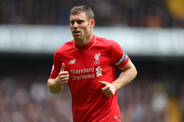 LONDON, ENGLAND - OCTOBER 17:  James Milner of Liverpool during the Barclays Premier League match between Tottenham Hotspur and Liverpool at White Hart Lane on October 17, 2015 in London, England.  (Photo by Catherine Ivill - AMA/Getty Images)