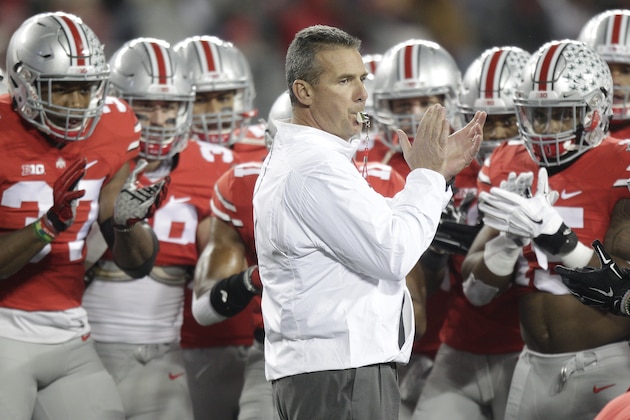 Ohio State head coach Urban Meyer during an NCAA college football game against Minnesota Saturday, Nov. 7, 2015, in Columbus, Ohio. (AP Photo/Jay LaPrete)