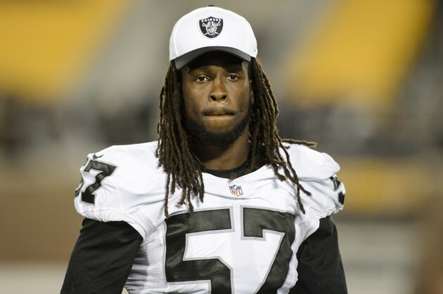 MINNEAPOLIS, MN - AUGUST 22: Ray-Ray Armstrong #57 of the Oakland Raiders looks on during the preseason game against the Minnesota Vikings on August 22, 2014 at TCF Bank Stadium in Minneapolis, Minnesota. The Vikings defeated the Raiders 20-12. (Photo by Hannah Foslien/Getty Images)