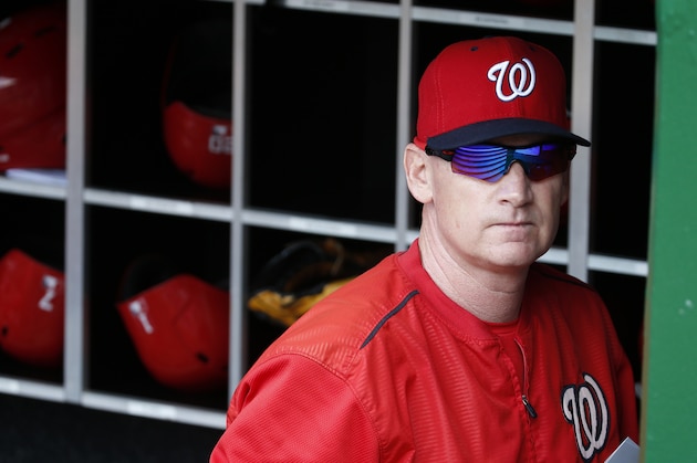 Washington Nationals manager Matt Williams stands in the dugout before a baseball game against the Cincinnati Reds at Nationals Park, Monday, Sept. 28, 2015, in Washington. (AP Photo/Alex Brandon)