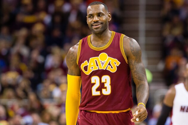 CLEVELAND, OH - OCTOBER 30: LeBron James #23 of the Cleveland Cavaliers argues with an official after a call during the first half against the Miami Heat at Quicken Loans Arena on October 30, 2015 in Cleveland, Ohio. NOTE TO USER: User expressly acknowledges and agrees that, by downloading and or using this photograph, User is consenting to the terms and conditions of the Getty Images License Agreement. (Photo by Jason Miller/Getty Images)