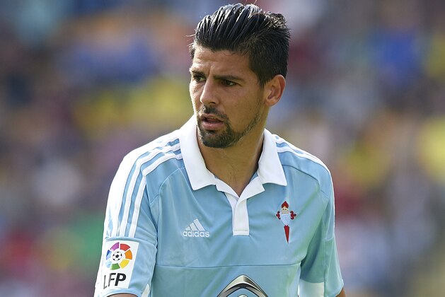 VILLARREAL, SPAIN - OCTOBER 18:  Nolito of Celta looks on during the La Liga match between Villarreal CF and RC Celta de Vigo at El Madrigal Stadium on October 18, 2015 in Villarreal, Spain.  (Photo by Manuel Queimadelos Alonso/Getty Images)
