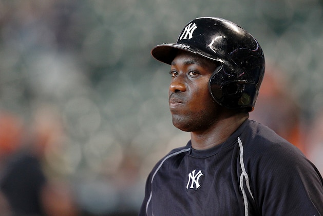 Jun 27, 2015; Houston, TX, USA; New York Yankees second baseman Jose Pirela (38) at batting practice before playing against the Houston Astros at Minute Maid Park. Mandatory Credit: Thomas B. Shea-USA TODAY Sports
