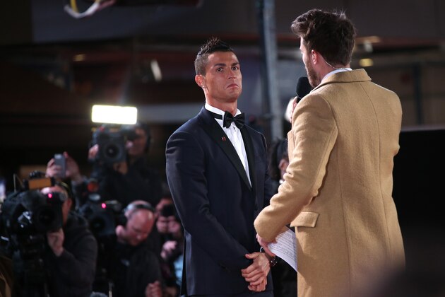 Cristiano Ronaldo is interviewed upon arrival at the world premiere of the film 'Ronaldo, in London, Monday, Nov. 9, 2015. (Photo by Joel Ryan/Invision/AP)