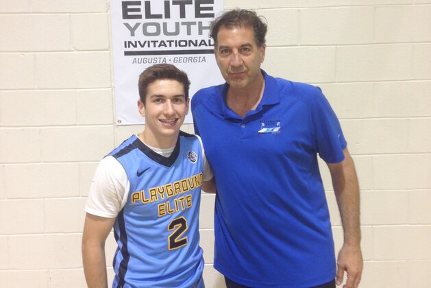 Marquette walk-on Cam Marotta with his father, Marc.
