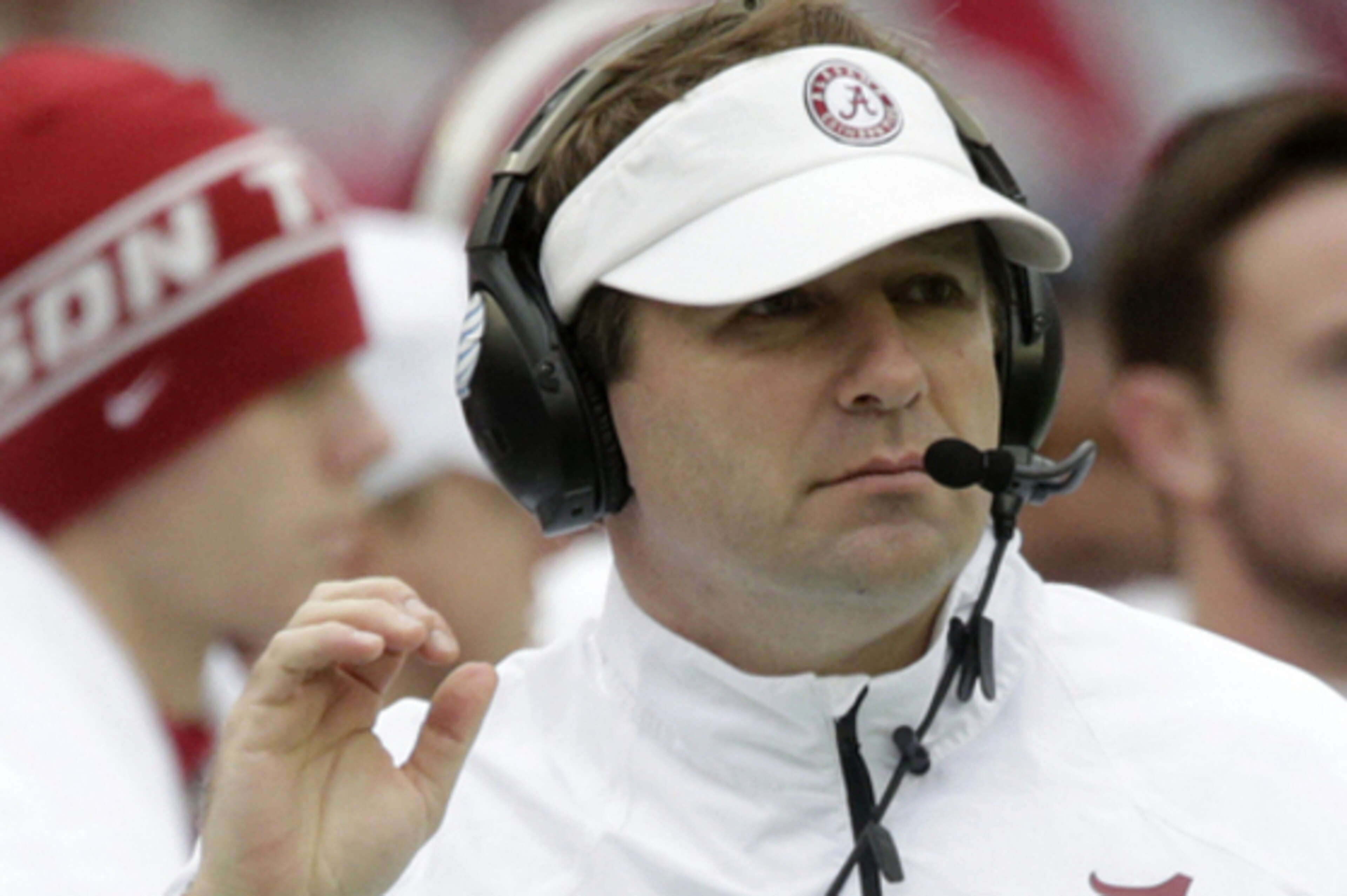 Alabama defensive coordinator Kirby Smart is pictured during the second half of an NCAA college football game against Chattanooga in Tuscaloosa, Ala., Saturday, Nov. 23, 2013. (AP Photo/Dave Martin)