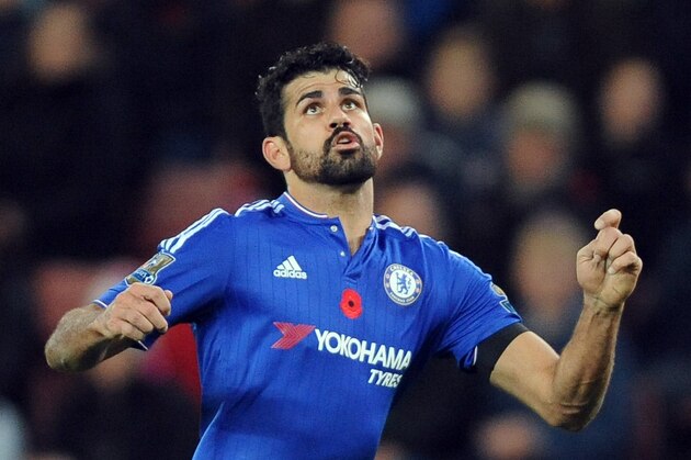 Chelsea’s Diego Costa during the English Premier League soccer match between Stoke City and Chelsea at the Britannia Stadium, Stoke on Trent, England, Saturday, Nov. 7, 2015. (AP Photo/Rui Vieira)